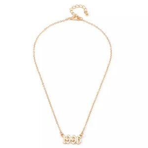 Golden 1996 Old School Birth Year Necklace